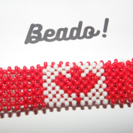 Canadian Beaded Flag Bracelet